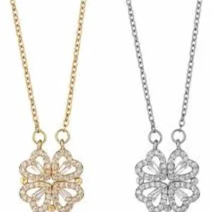 Colgante con dije de flor con strass