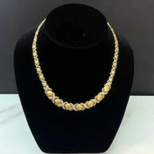 Collar tipo gargantilla en Oro y plata